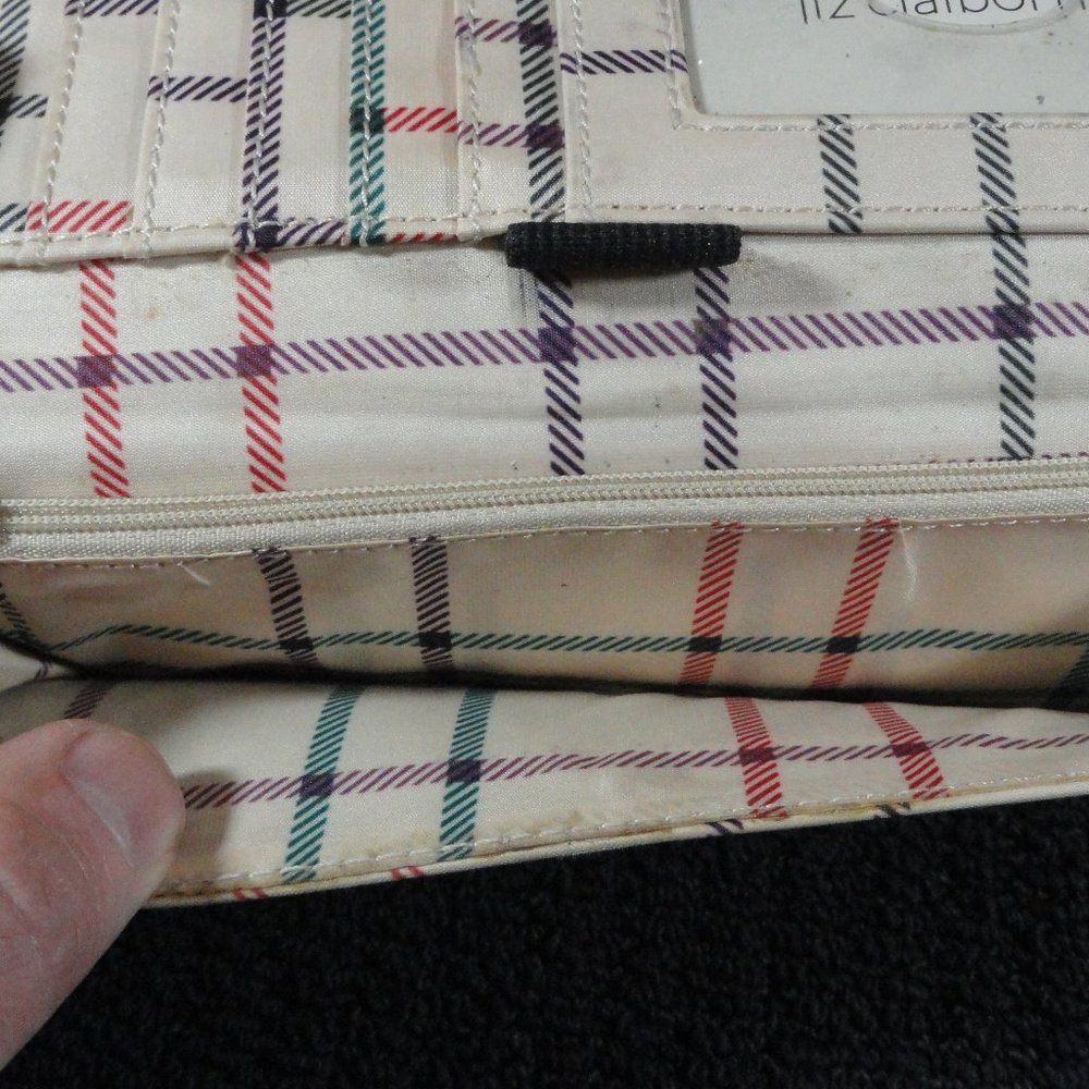 VTG Liz Claibornesnap closure faux scale wallet womens. plaid inside~Cute - Picture 8 of 9